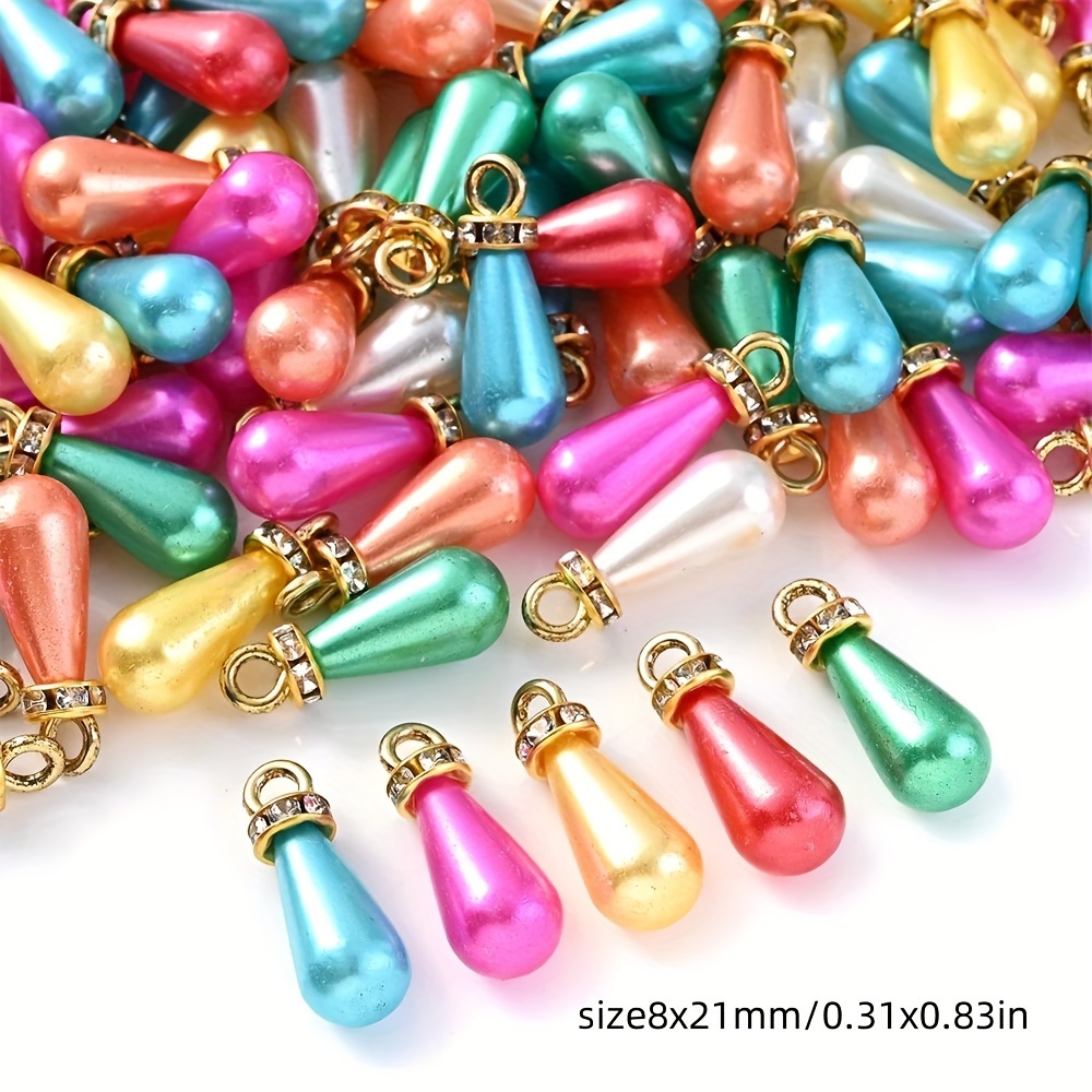 20pcs Colorful Waterdrop Charms for Jewelry Making